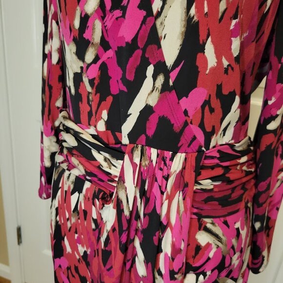 Laundry by Shelli Segal Abstract Print Faux Wrap Dress – Size 10 - Picture 7 of 7